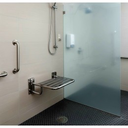 Banco p/ Banho Articulado Gradeado Inox 50x45cm - Construinox